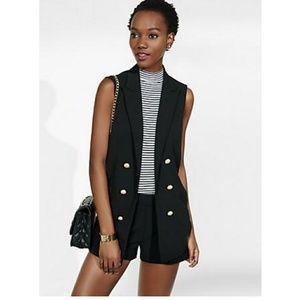 Express Sleeveless Faux Double Breasted jacket